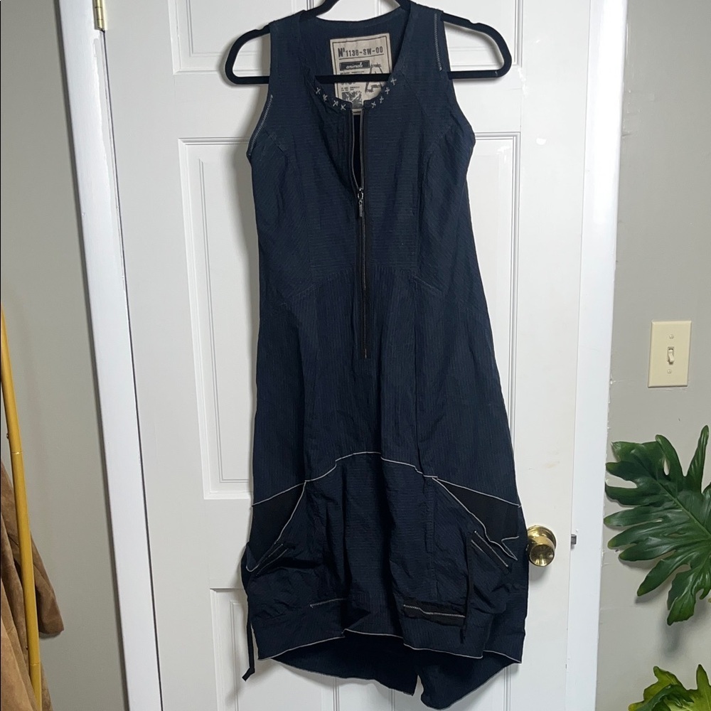 Animale Navy Blue Pinstripe Paracute Dress Women’s 4